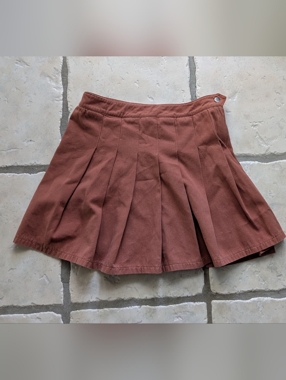 Pleated Y2k Rust Orange Mini Skirt
